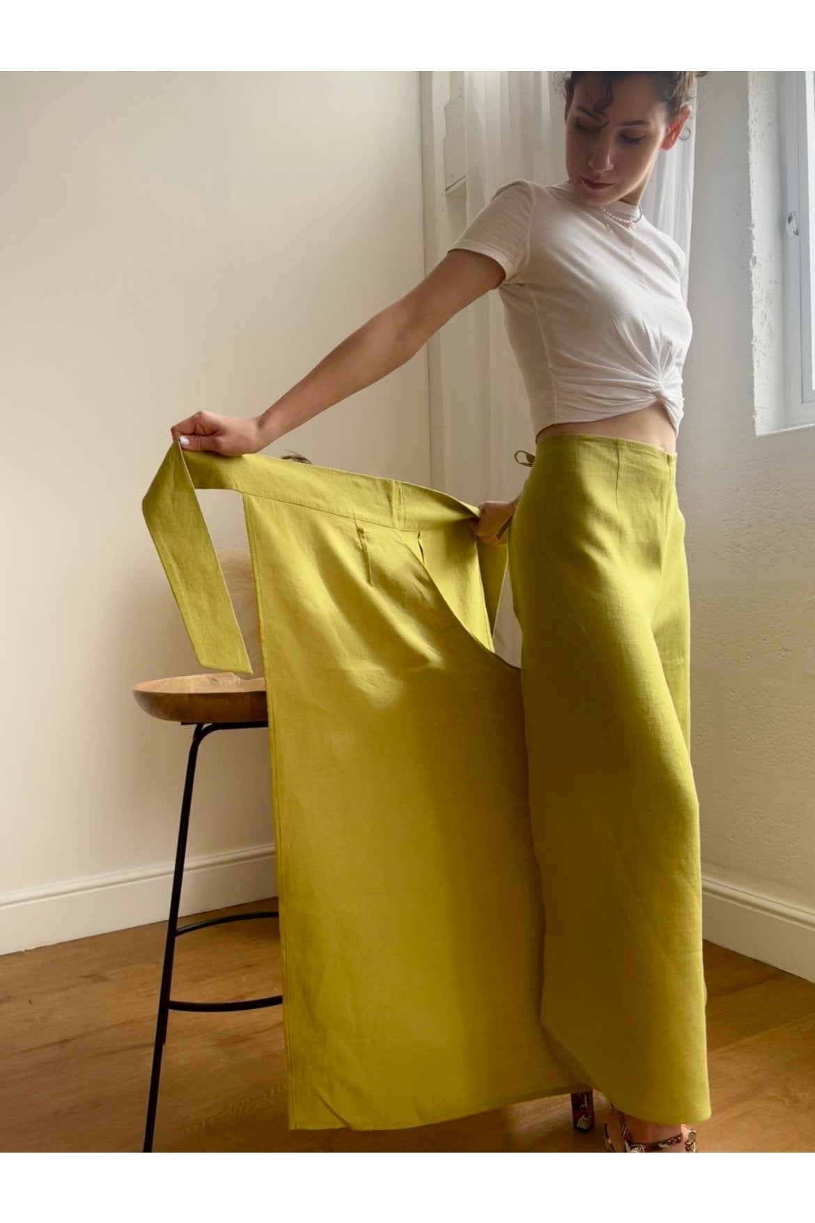 WRAP LINEN TROUSERS