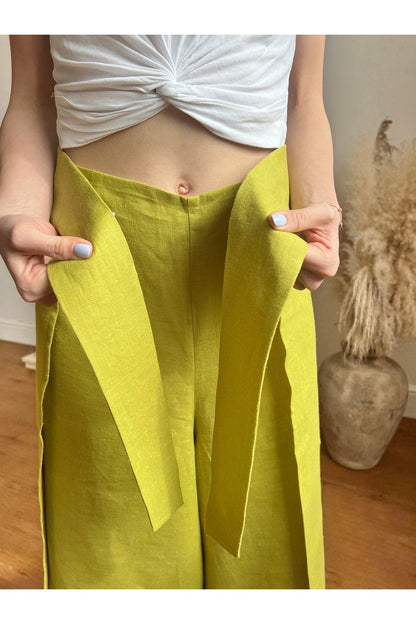 WRAP LINEN TROUSERS