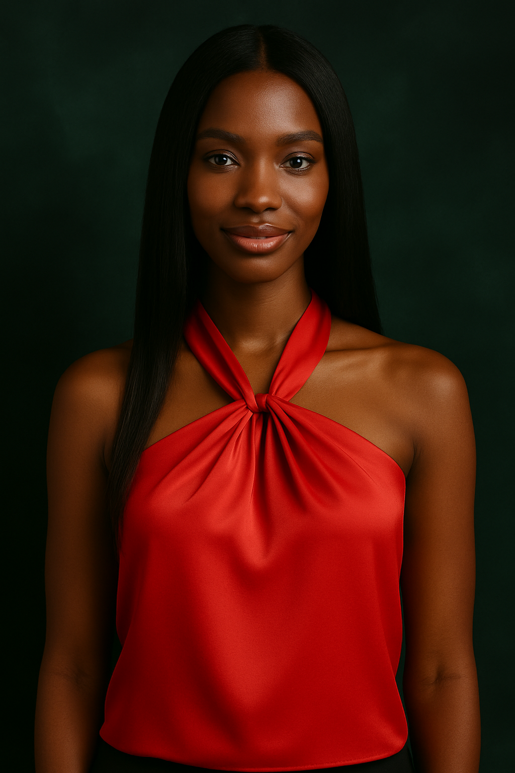 SATIN HALTER NECK TOP