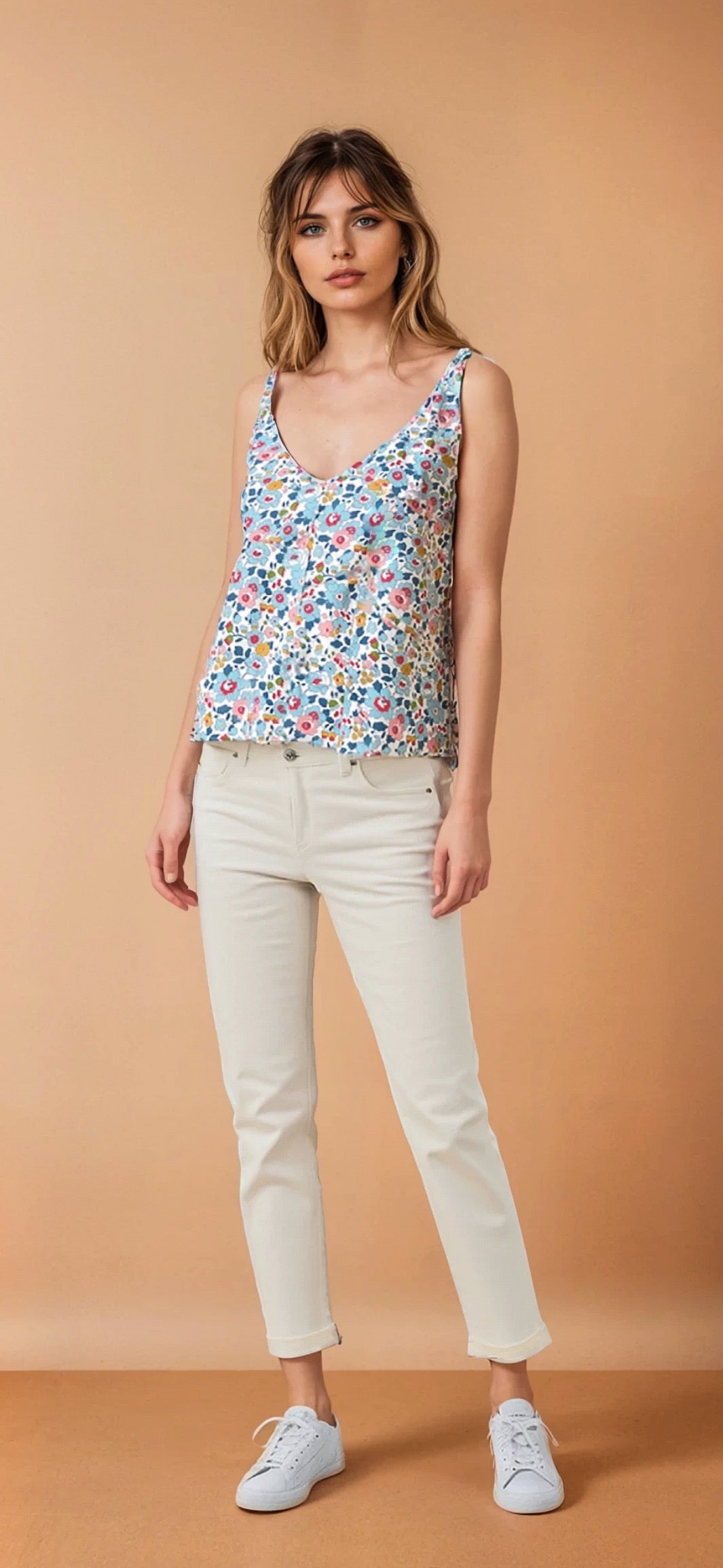 LIBERTY PRINT V-NECK CAMI TOP