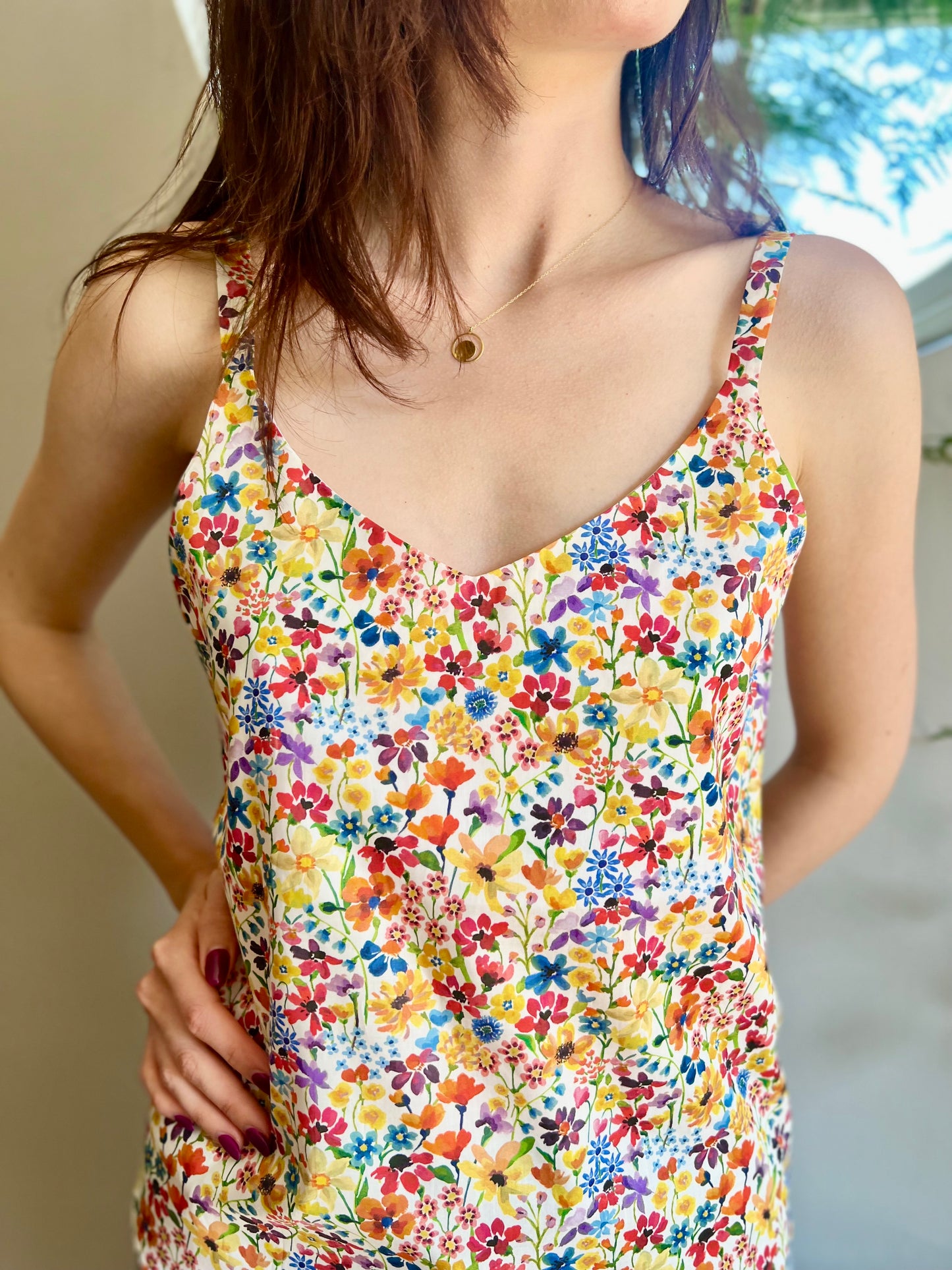 LIBERTY PRINT V-NECK CAMI TOP