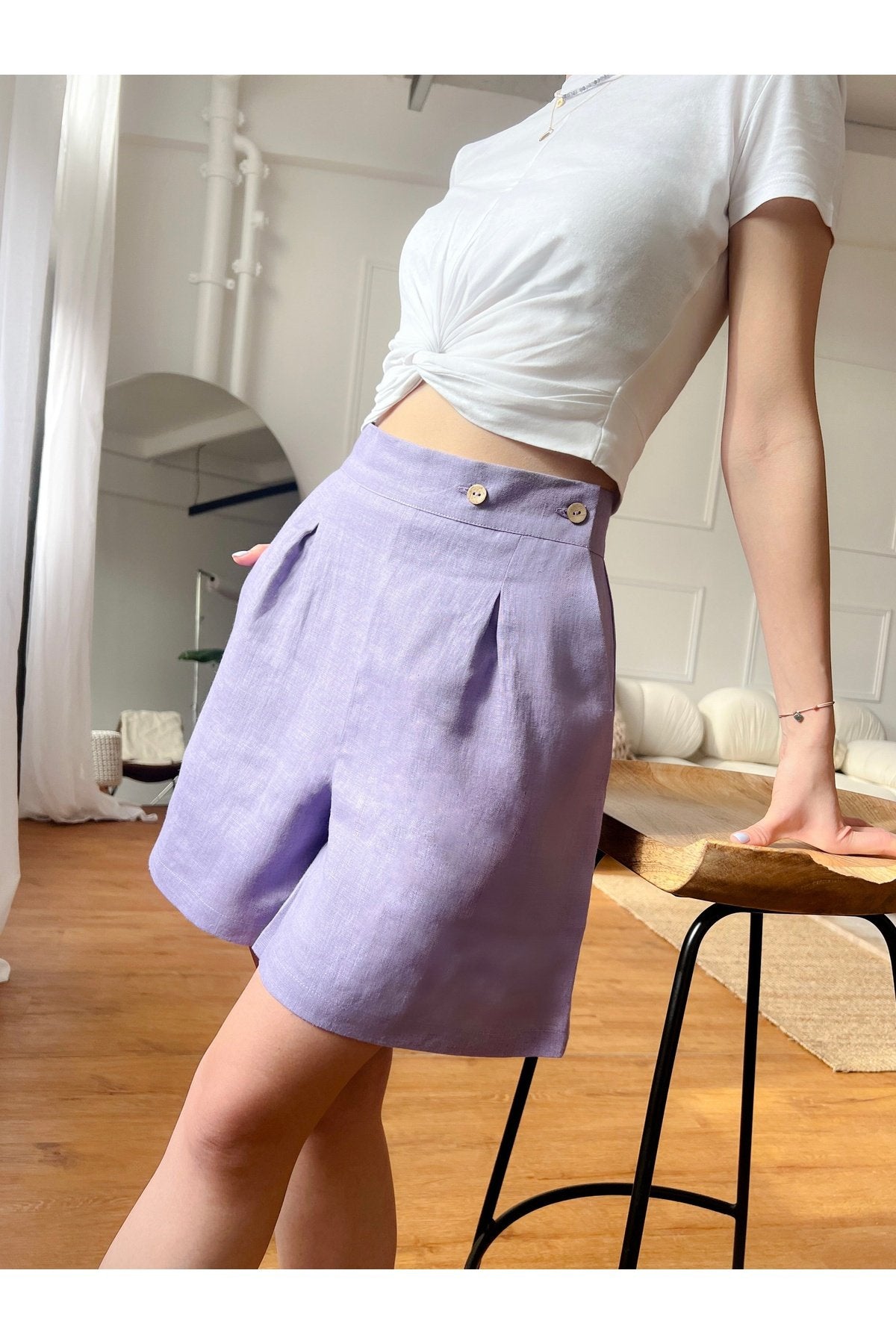 LINEN SHORTS