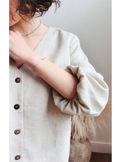 V-NECK LINEN BLOUSE