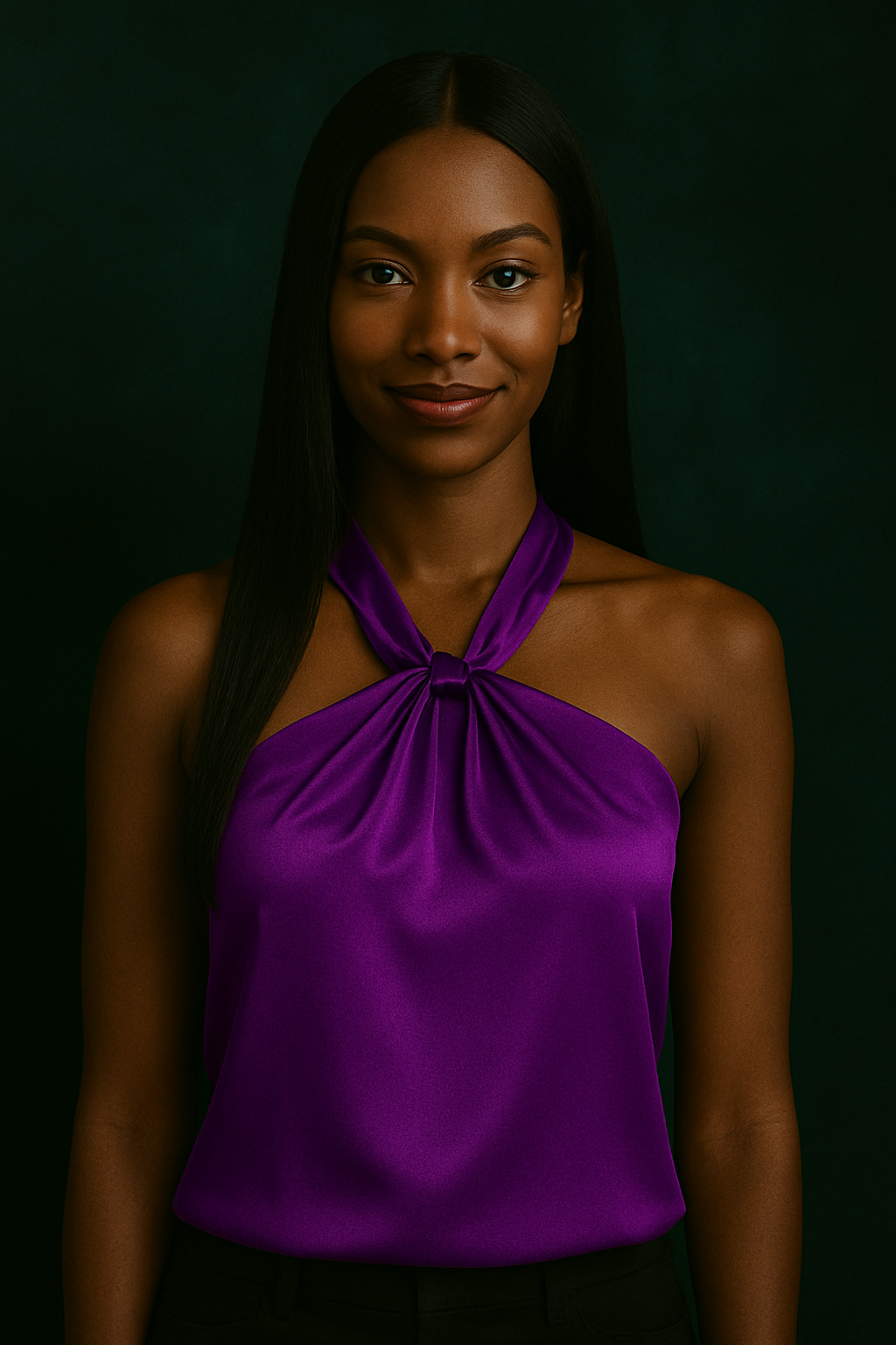 SATIN HALTER NECK TOP