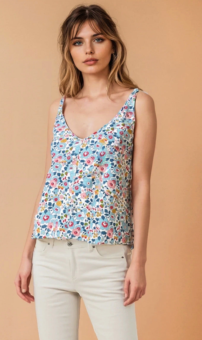 LIBERTY PRINT V-NECK CAMI TOP