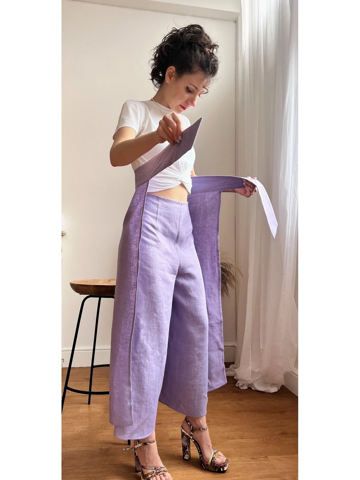 WRAP LINEN TROUSERS