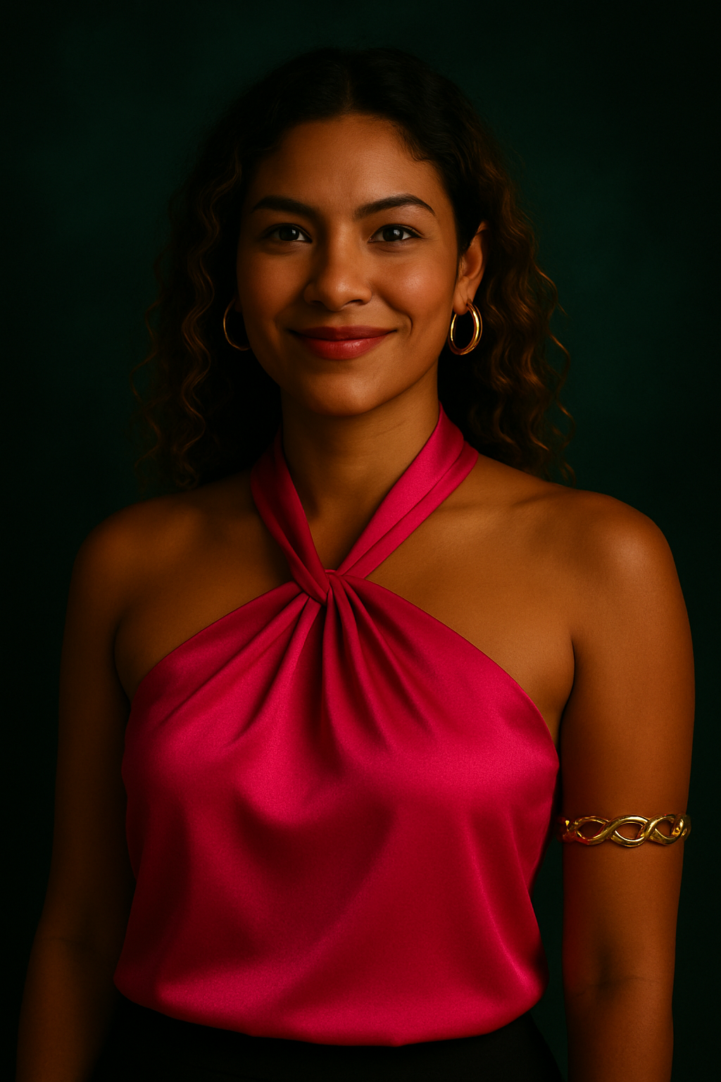 SATIN HALTER NECK TOP