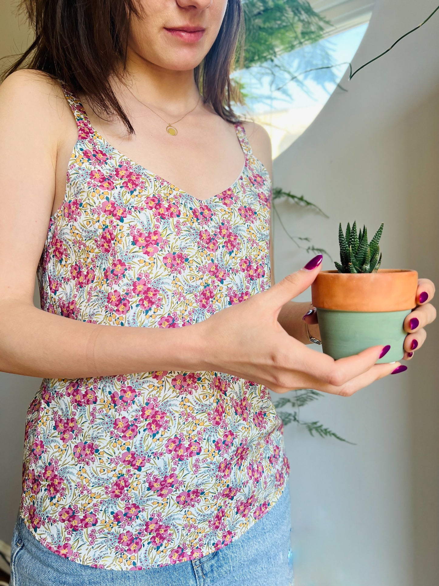 LIBERTY PRINT V-NECK CAMI TOP