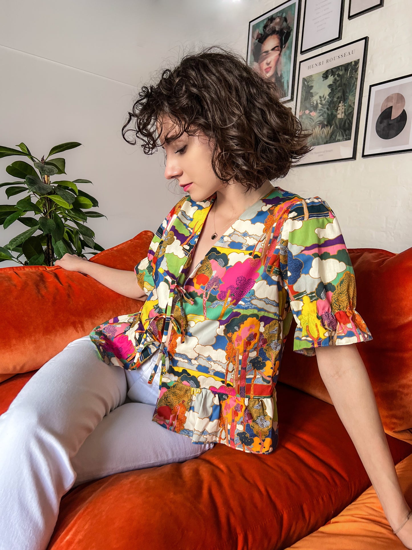 LIBERTY PRINT TIE TOP