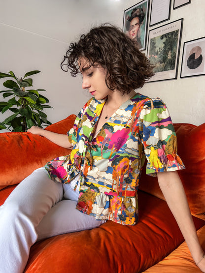 LIBERTY PRINT TIE TOP