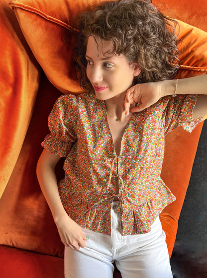 LIBERTY PRINT TIE TOP