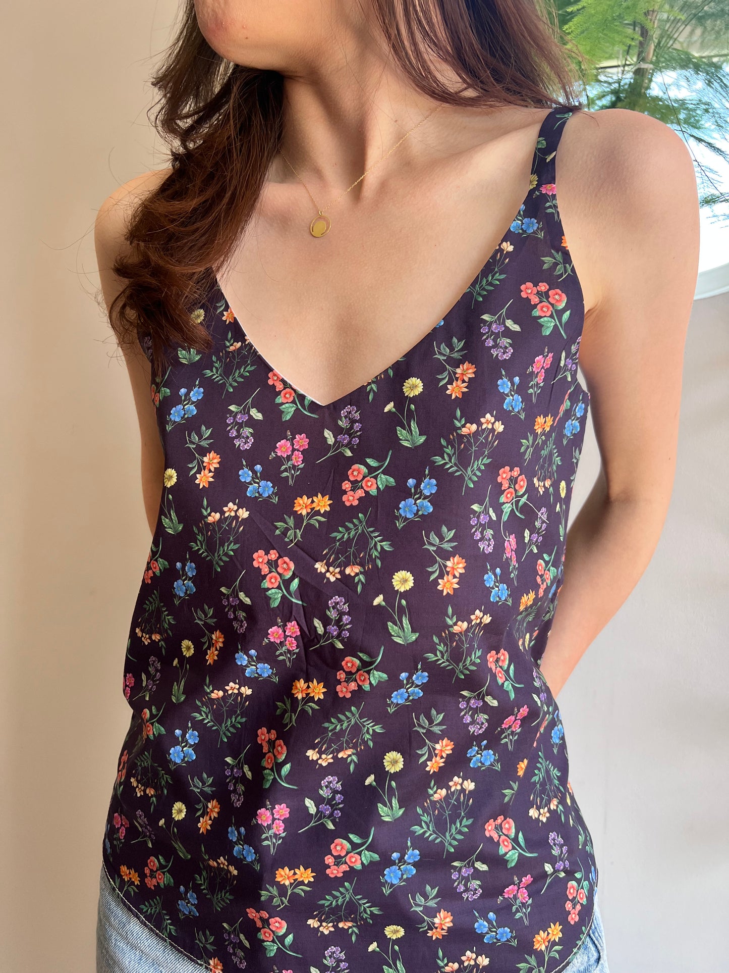 LIBERTY PRINT V-NECK CAMI TOP