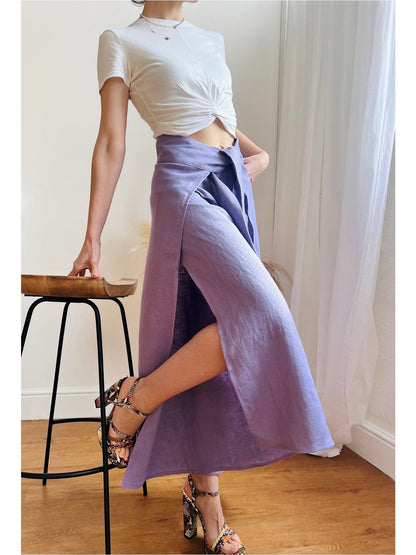 WRAP LINEN TROUSERS