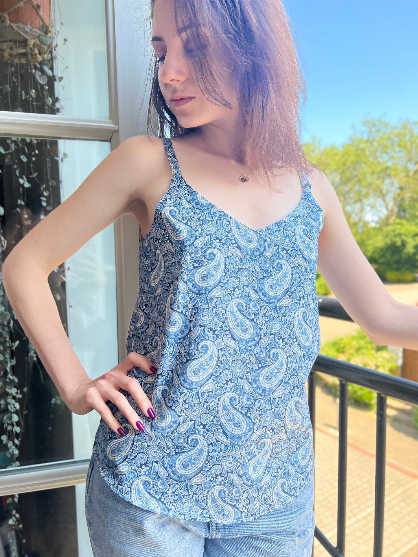 LIBERTY PRINT V-NECK CAMI TOP